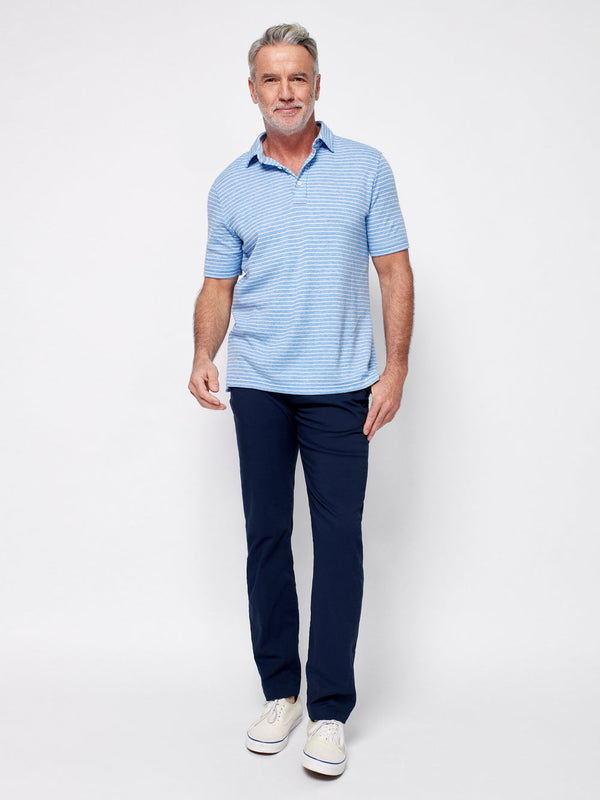 Cloud Stripe Short Sleeve Polo Apparel & Accessories Faherty   