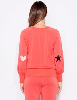 Star & Heart Raglan Sleeve Sweatshirt Apparel Sundry   
