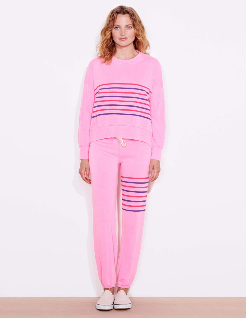 Oversized Striped Sweatshirt Apparel Sundry   