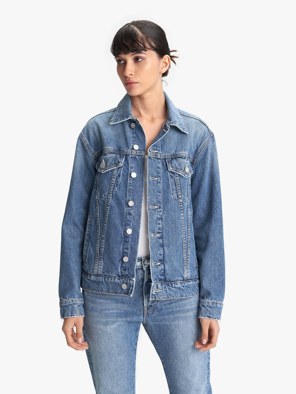 The Buttoned Up Drifter Denim Jacket  Mother Denim   