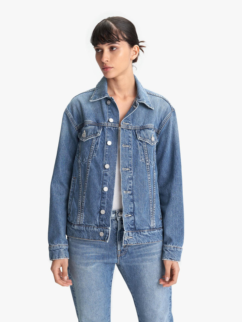 The Buttoned Up Drifter Denim Jacket  Mother Denim   