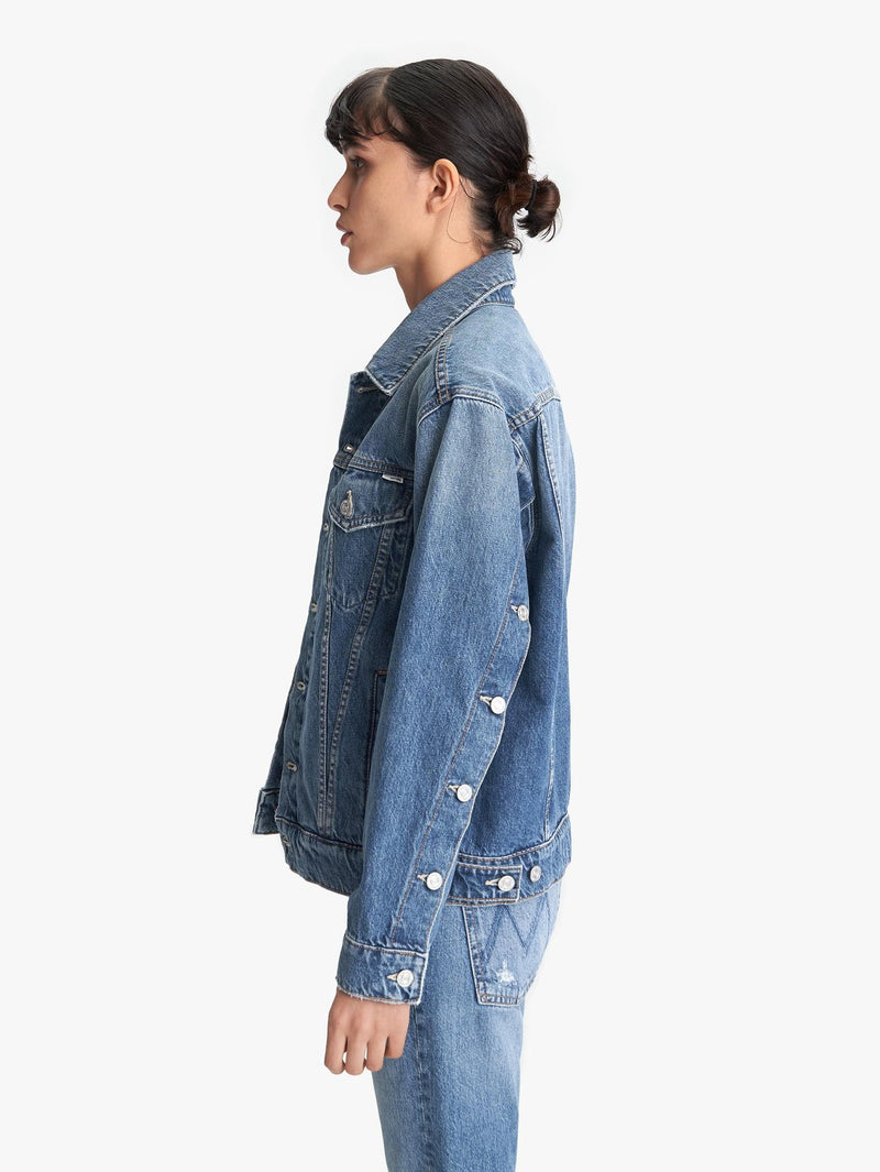 The Buttoned Up Drifter Denim Jacket  Mother Denim Extra Small Take Me Higher 