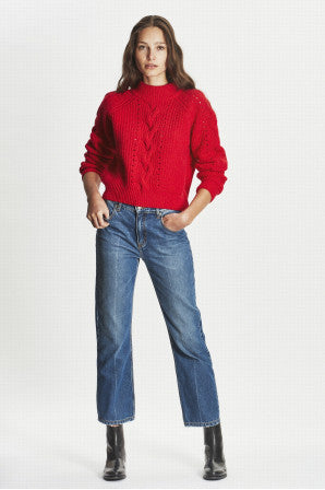Chunky Rib Sweater Apparel Maison Labiche Extra Small Red 
