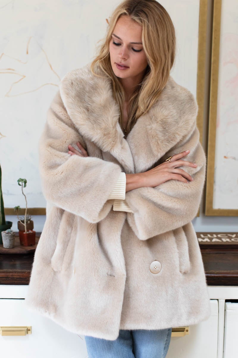 Edie Faux Fur Coat Apparel & Accessories Emerson Fry   