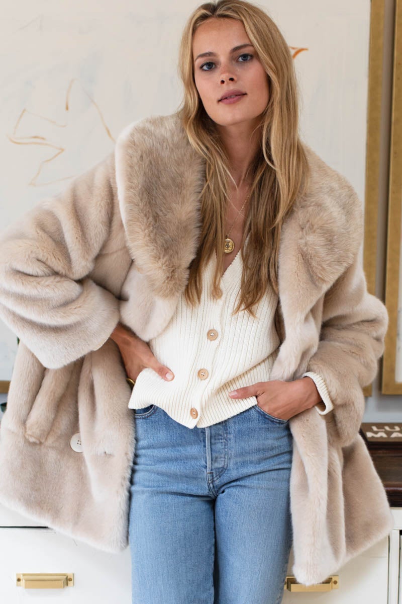 Edie Faux Fur Coat Apparel & Accessories Emerson Fry   