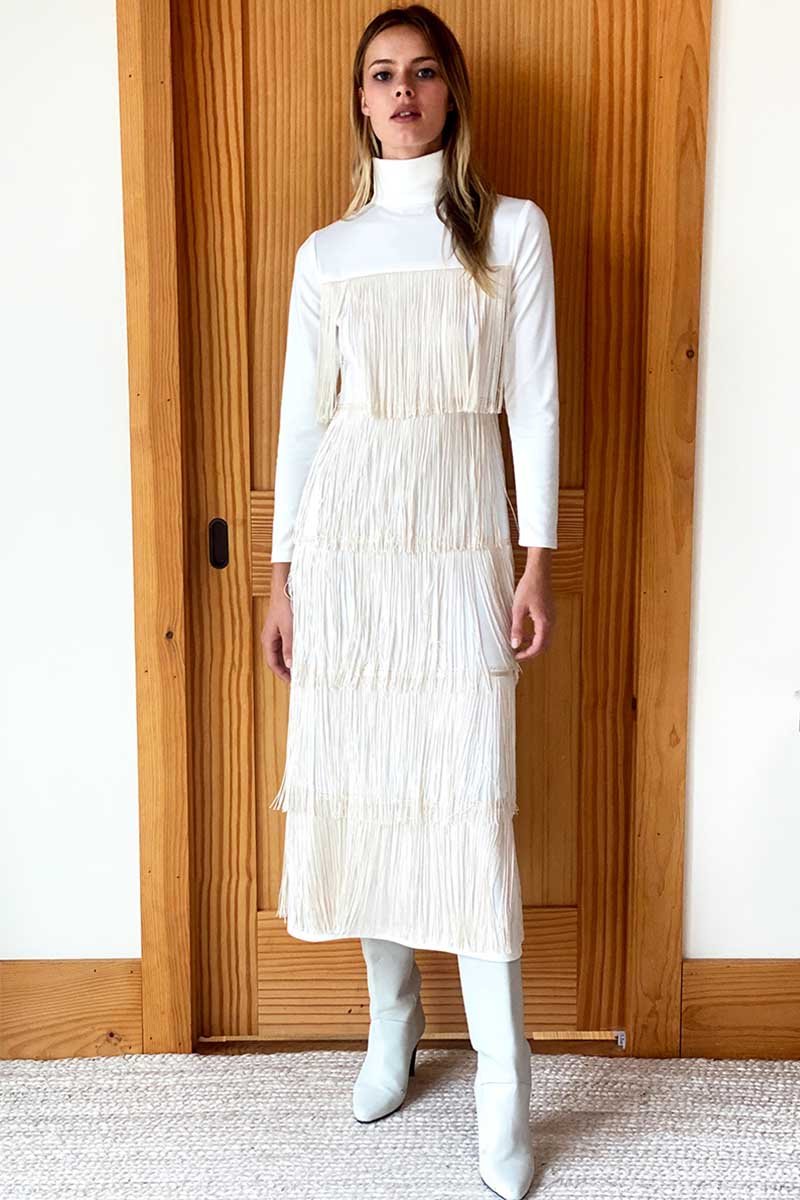 Fringe Midi Dress Apparel Emerson Fry   