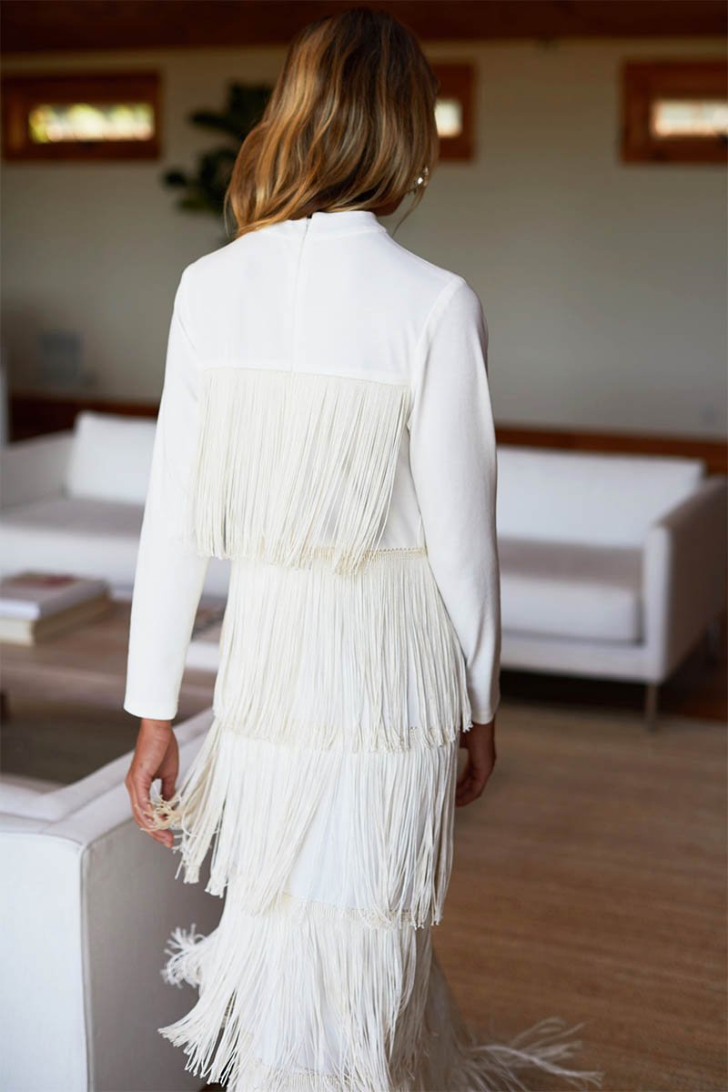 Fringe Midi Dress Apparel Emerson Fry   