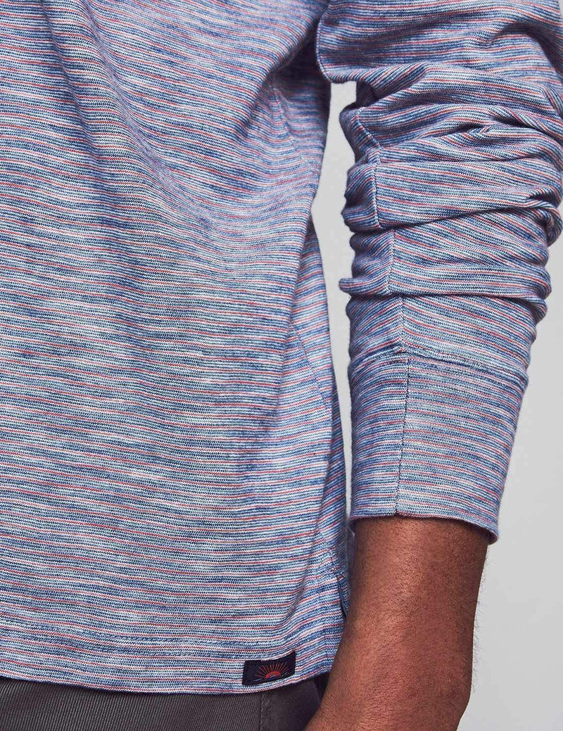 Long Sleeve Indigo Polo Apparel Faherty   