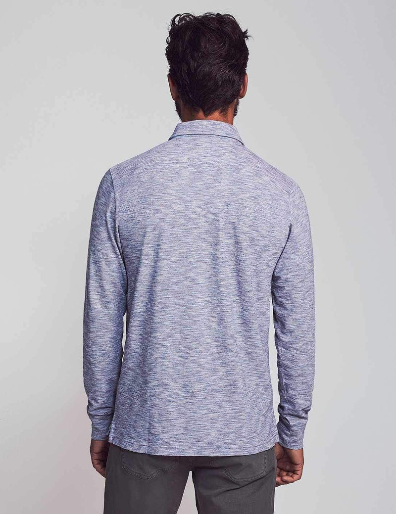 Long Sleeve Indigo Polo Apparel Faherty   