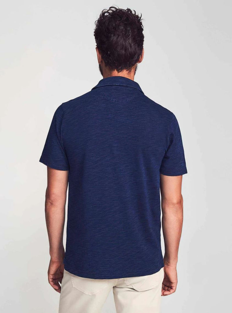 Short-Sleeve Indigo Polo Apparel Faherty   