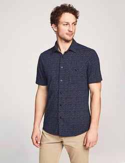 Short Sleeve Knit Coast Shirt Apparel Faherty Medium Indigo Fleck 