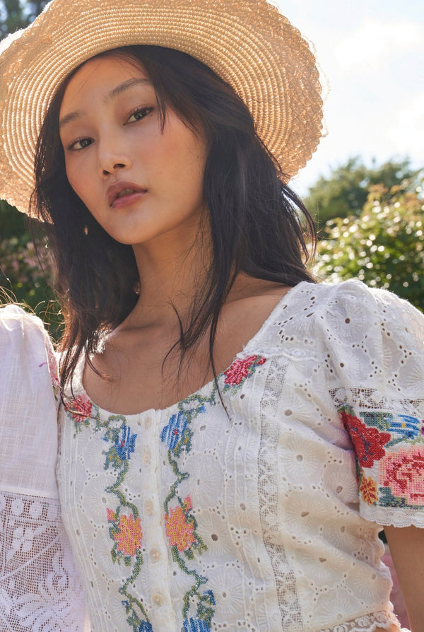 Collum Crop Top Apparel & Accessories LoveShackFancy   