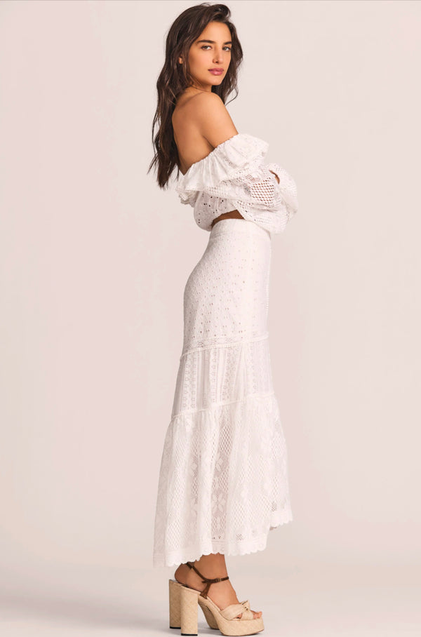 Sisto Midi Skirt Apparel & Accessories LoveShackFancy   