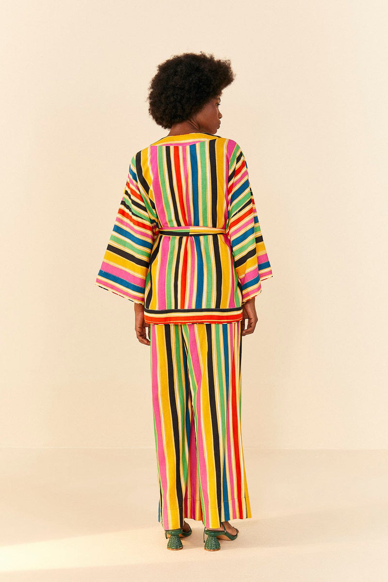 Rainbow Stripes Kimono  Farm Rio   