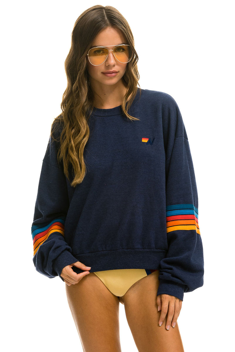 Rainbow Stitch Crew Relaxed Sweatshirt Apparel & Accessories Aviator Nation   