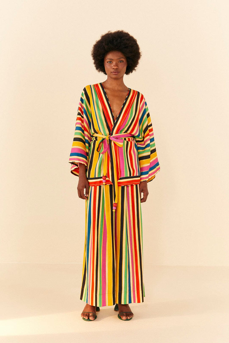 Rainbow Stripes Kimono  Farm Rio   