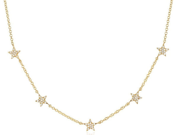Diamond Star Necklace Jewelry Liven   