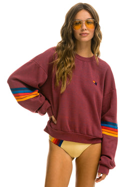 Rainbow Stitch Crew Relaxed Sweatshirt Apparel & Accessories Aviator Nation   