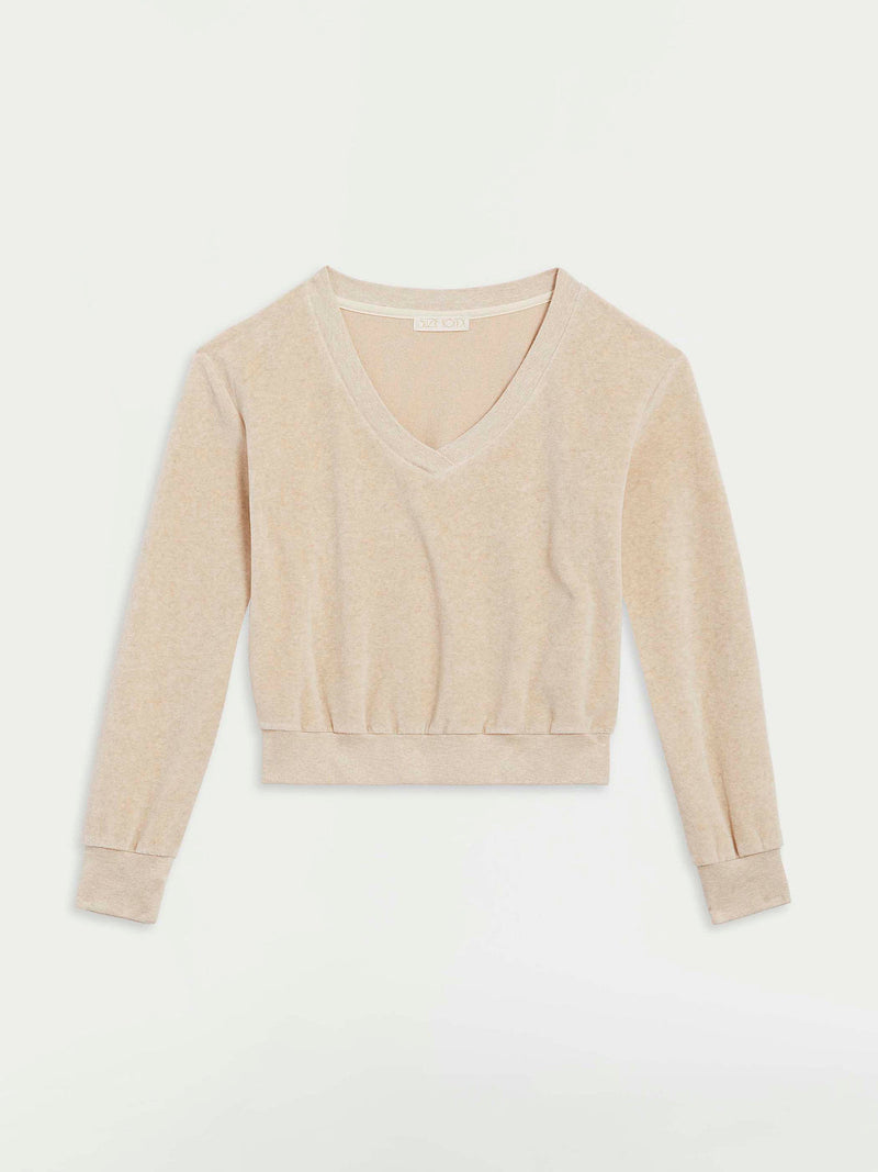 The Heather Velour Vari V-Neck Top  Suzie Kondi   