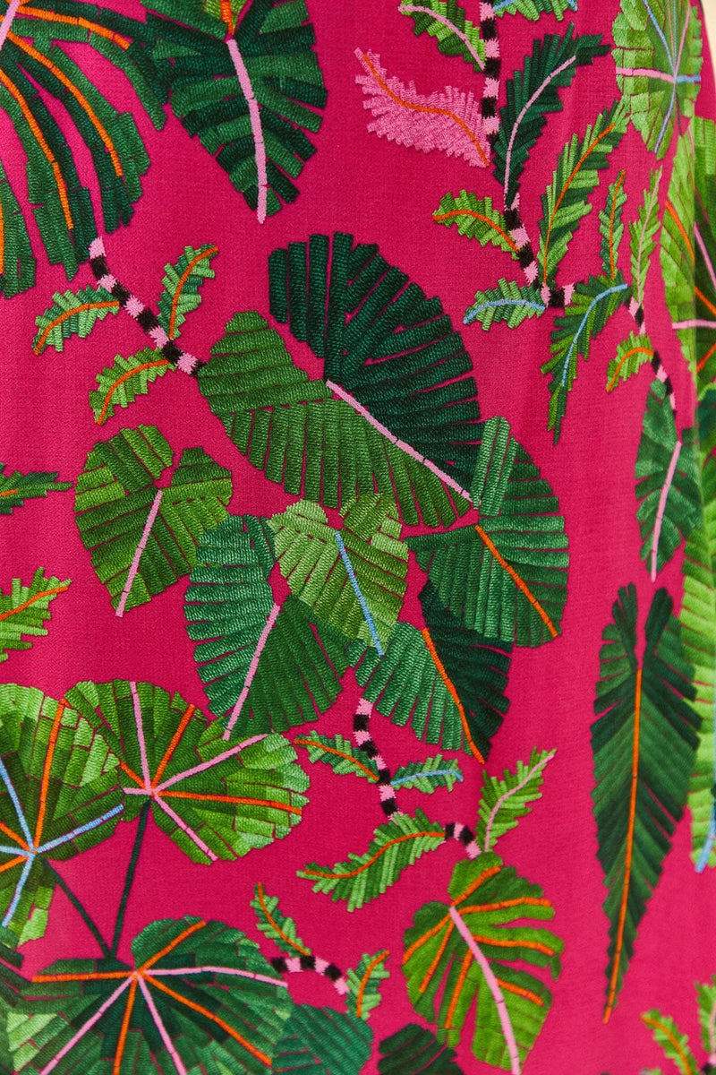 Pink Leaves Maxi Dress  Farm Rio   
