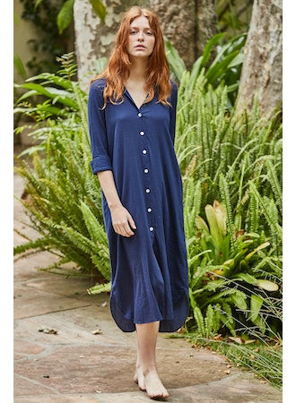 Vineyard Button Down Shirt Dress  9Seed   