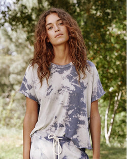Tie Dye Cropped Tee Apparel The Great Extra Small/Small Cloud Wash 