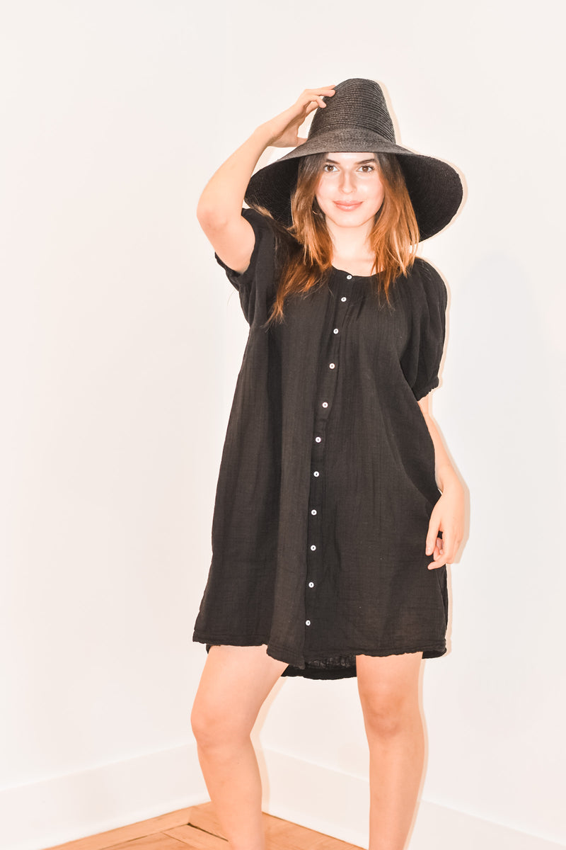Sifnos Puff Sleeve Button Down Mini Dress  9Seed   