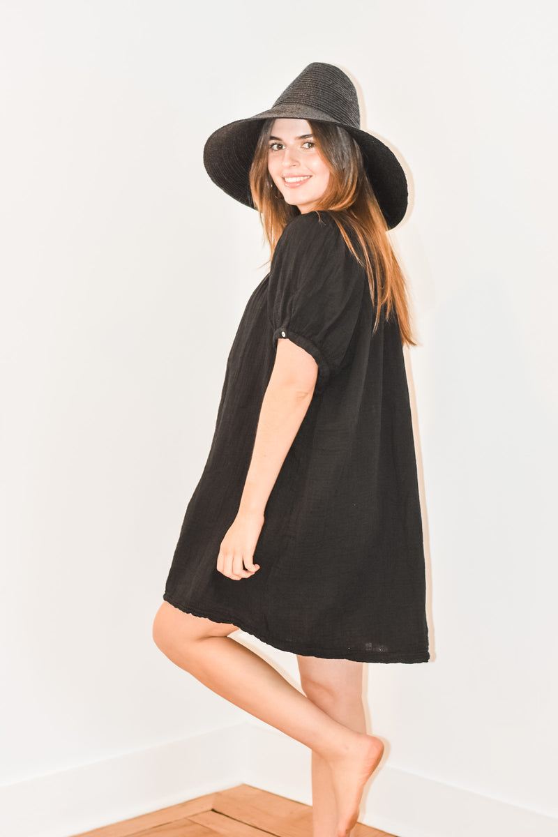Sifnos Puff Sleeve Button Down Mini Dress  9Seed   