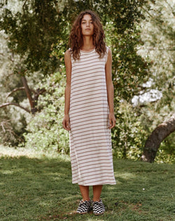 Skinny Stripe Sleeveless Dress Apparel The Great Extra Small/Small Multi Skinny Stripe 