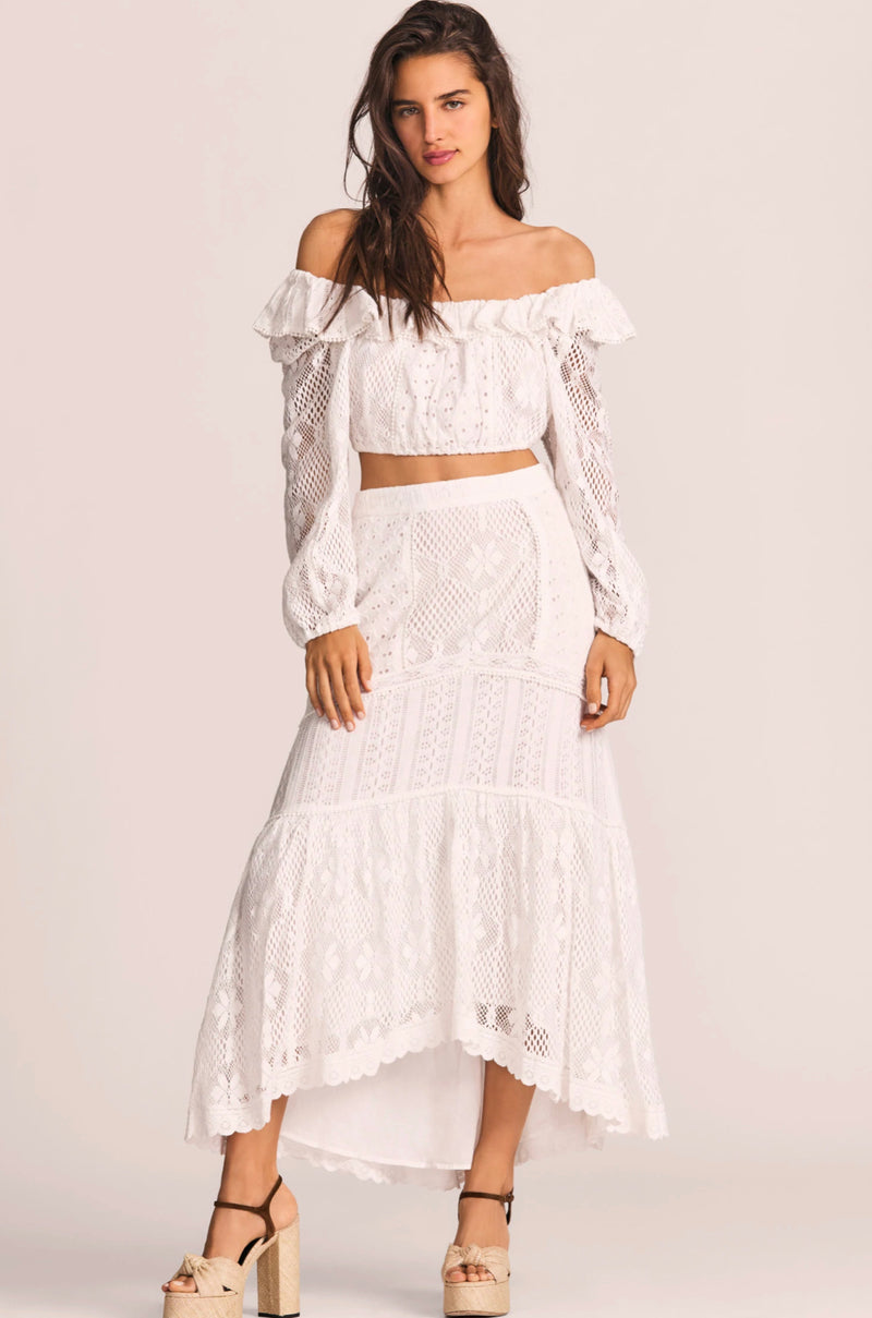 Sisto Midi Skirt Apparel & Accessories LoveShackFancy   