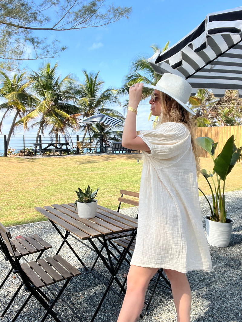 Sifnos Puff Sleeve Button Down Mini Dress  9Seed   