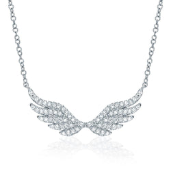 Diamond Angel Wings Necklace Jewelry Liven   