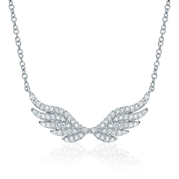 Diamond Angel Wings Necklace Jewelry Liven   