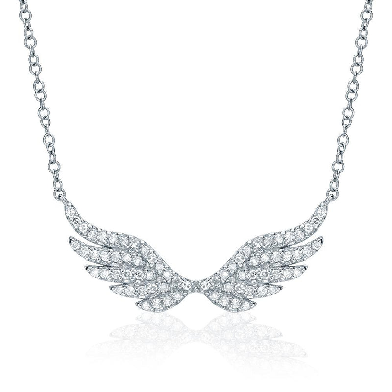 Diamond Angel Wings Necklace Jewelry Liven   