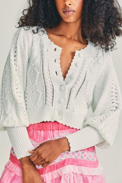 Romeo Cropped Cardigan Sweater Apparel & Accessories LoveShackFancy   
