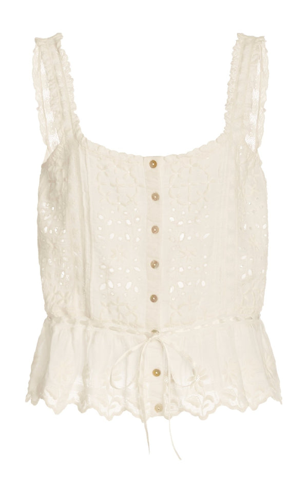 Luanne Broderie Anglaise Cotton Top Apparel LoveShackFancy   
