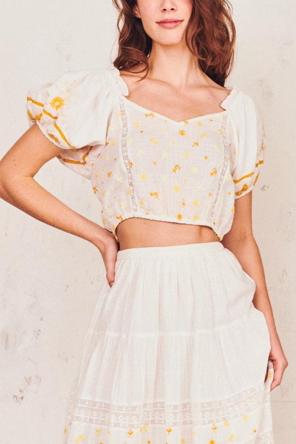 Domingo Crop Top Apparel LoveShackFancy   