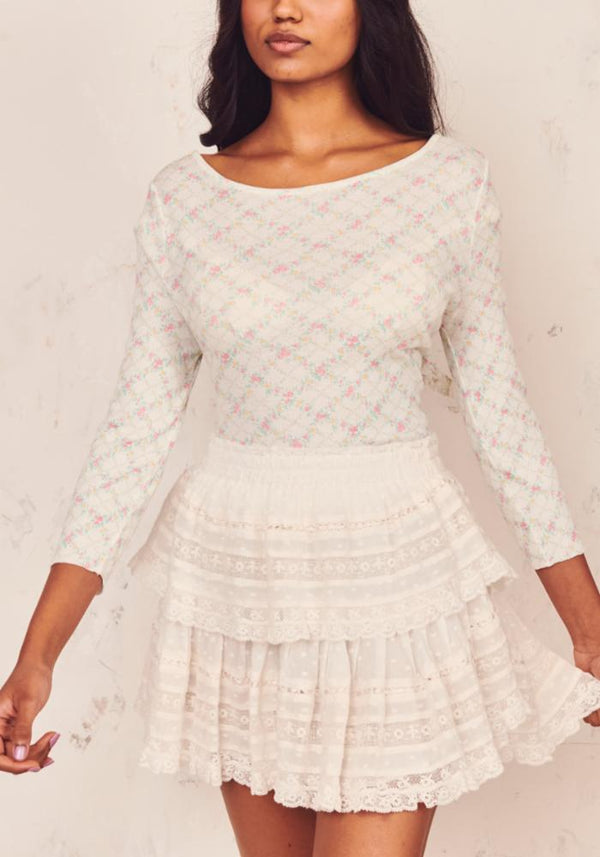 Ruffle Mini Skirt Apparel LoveShackFancy   