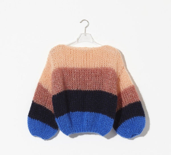 Mohair Color Block Big Sweater Apparel Maiami   