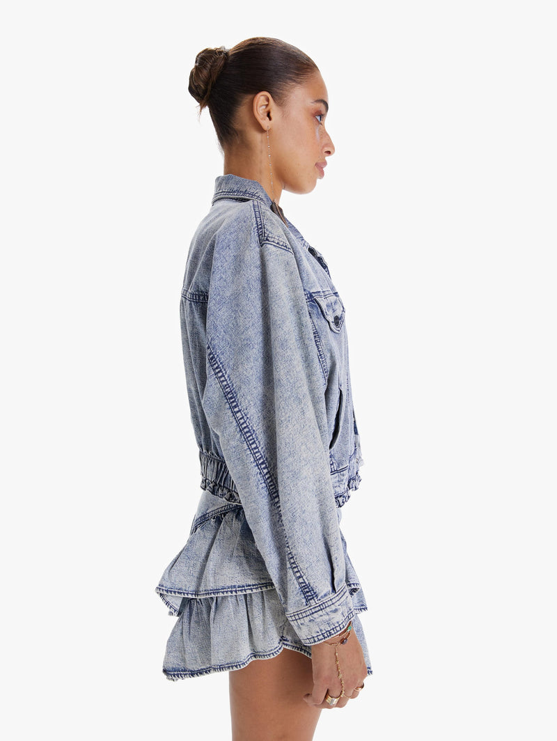 The Fly Away Ruffle Jacket Apparel Mother Denim   