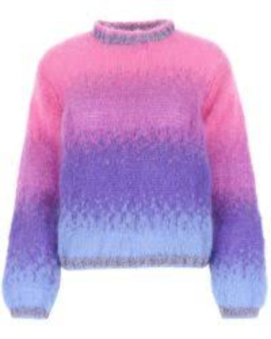 Tie-Dye Violet Mohair Sweater Apparel & Accessories Rose Carmine   