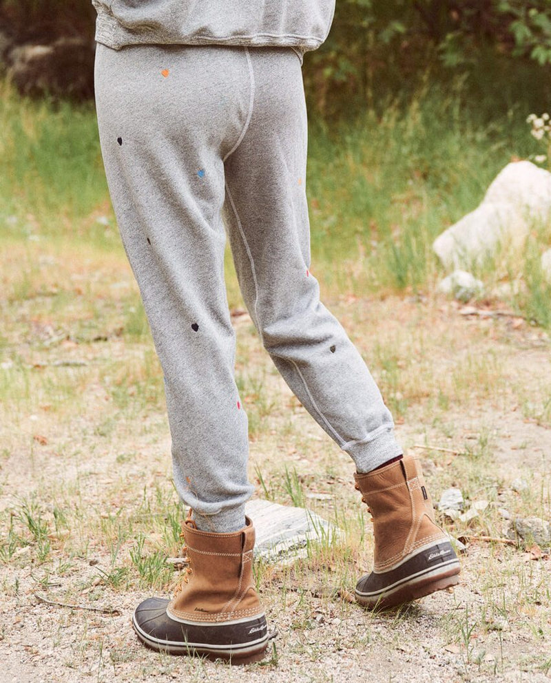 The Cropped Sweatpant With Embroidered Hearts Apparel & Accessories The Great   