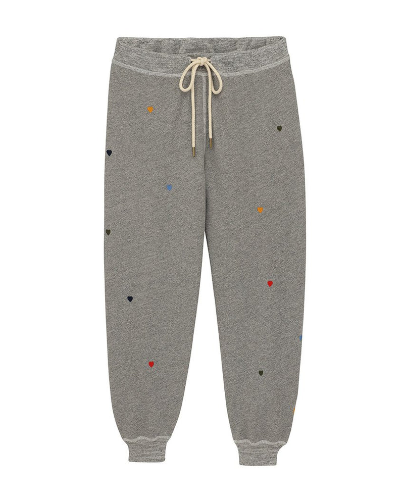 The Cropped Sweatpant With Embroidered Hearts Apparel & Accessories The Great   