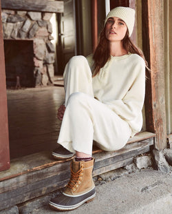 The Fleece Slouch Henley Sweatshirt Apparel & Accessories The Great   