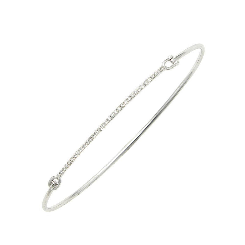 Thin Diamond Bar Bangle Jewelry Liven   