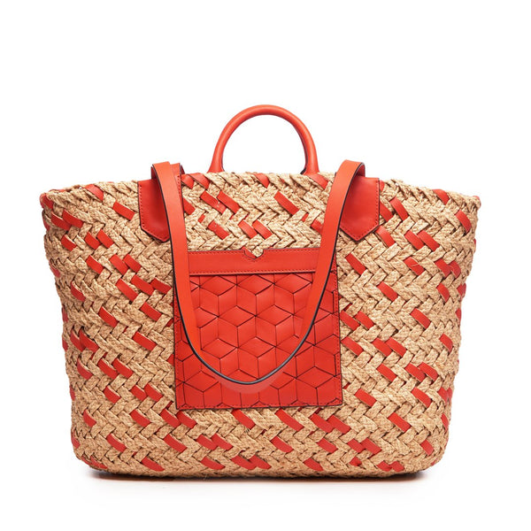 Plage Woven Tote Handbags Welden One Size Mandarin 